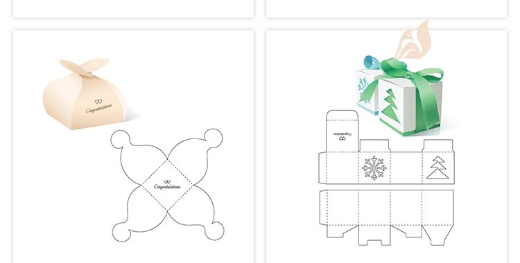 165款矢量纸盒纸箱礼盒产品包装刀模图折叠平面展开图