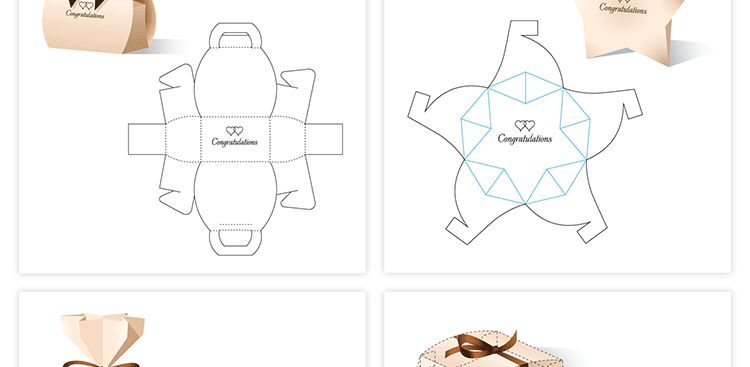 165款矢量纸盒纸箱礼盒产品包装刀模图折叠平面展开图