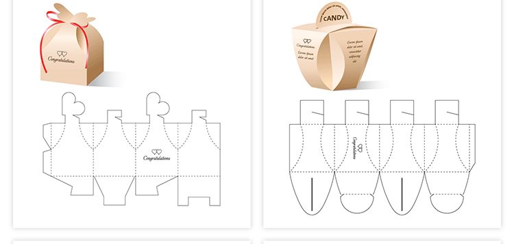165款矢量纸盒纸箱礼盒产品包装刀模图折叠平面展开图
