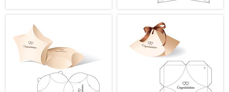 165款矢量纸盒纸箱礼盒产品包装刀模图折叠平面展开图