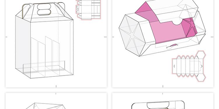 165款矢量纸盒纸箱礼盒产品包装刀模图折叠平面展开图