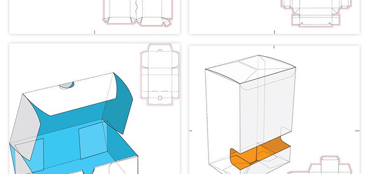 165款矢量纸盒纸箱礼盒产品包装刀模图折叠平面展开图