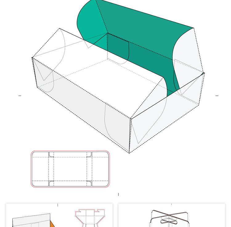 165款矢量纸盒纸箱礼盒产品包装刀模图折叠平面展开图