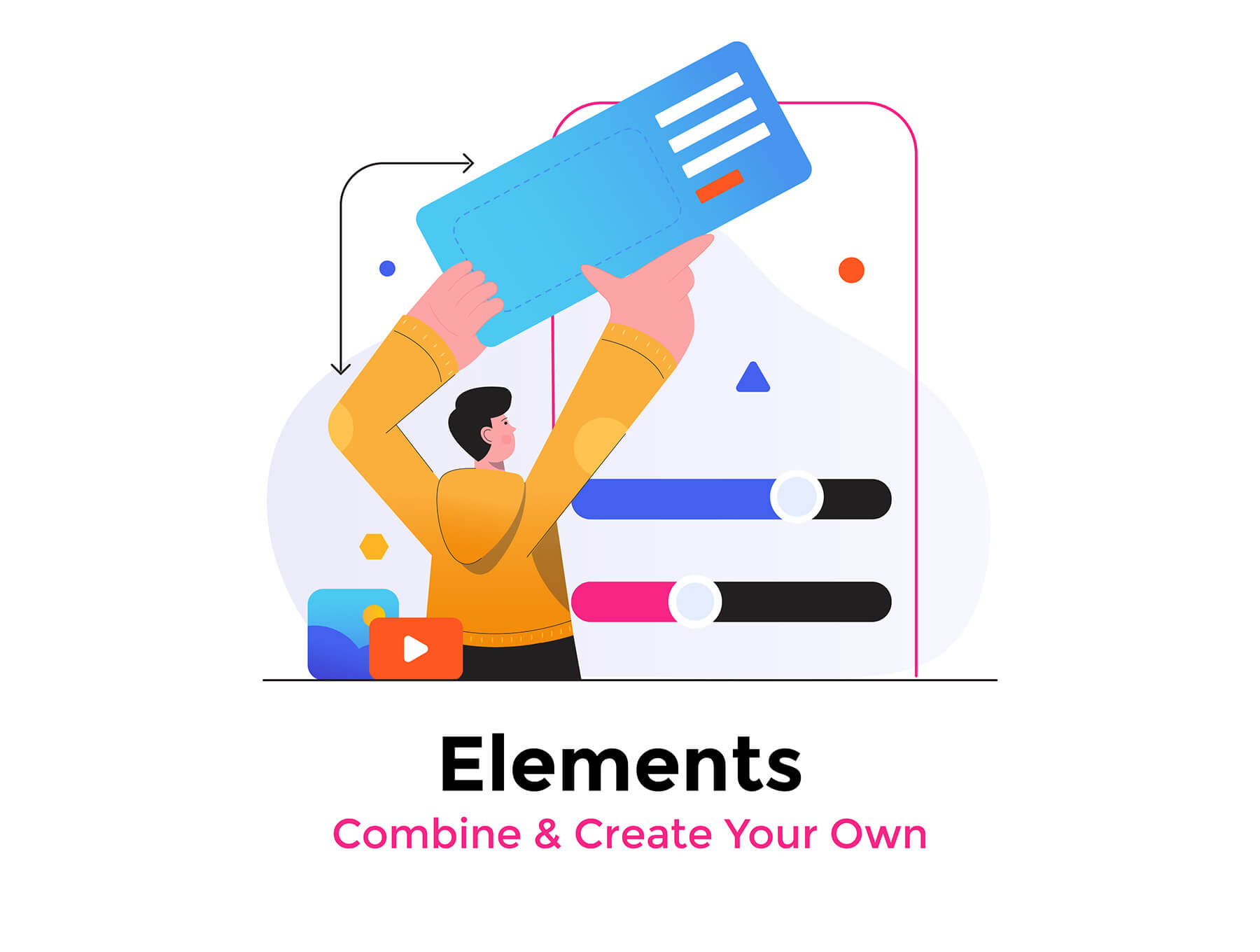 12个风格年轻的商业营销主题插图素材