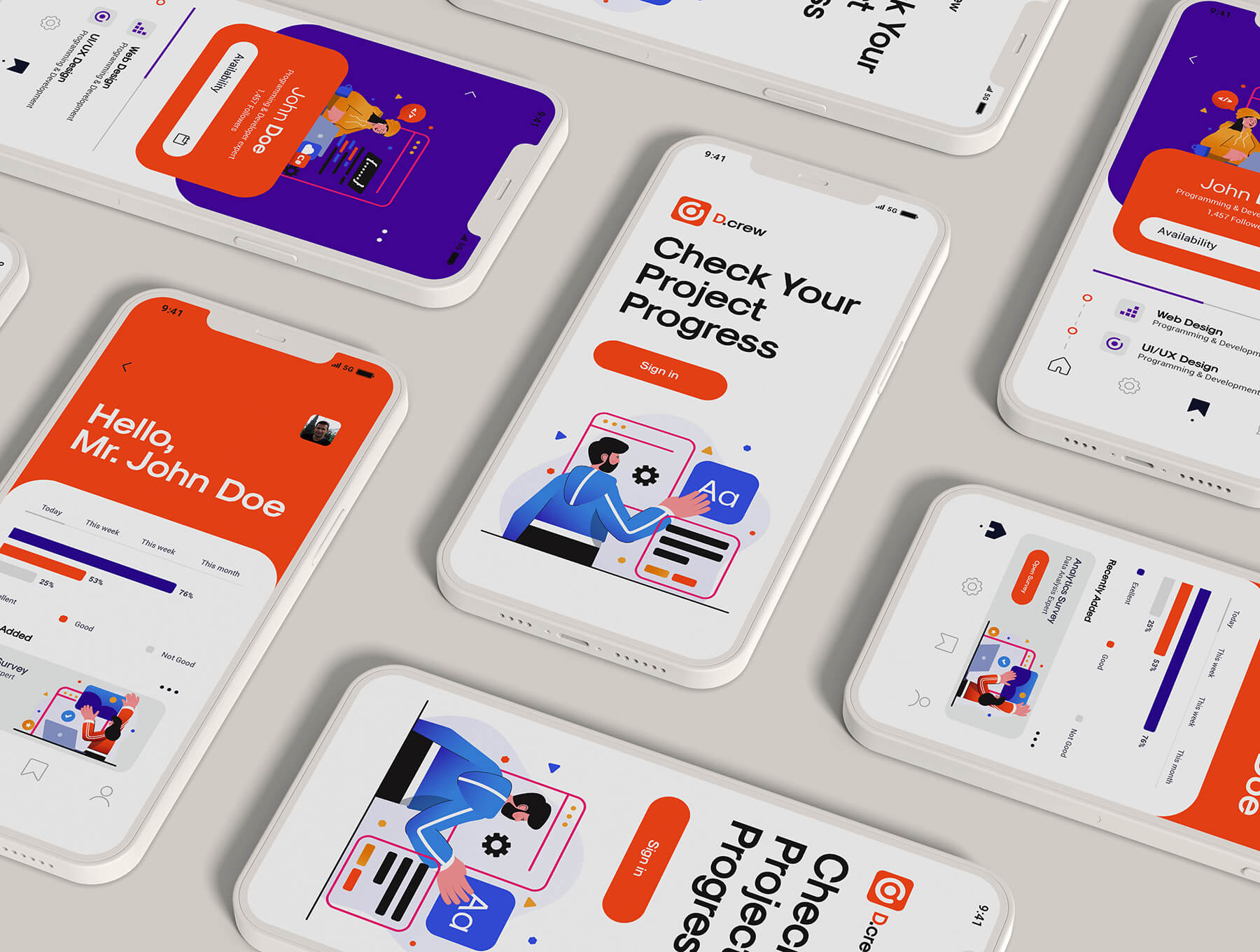 12个风格年轻的商业营销主题插图素材