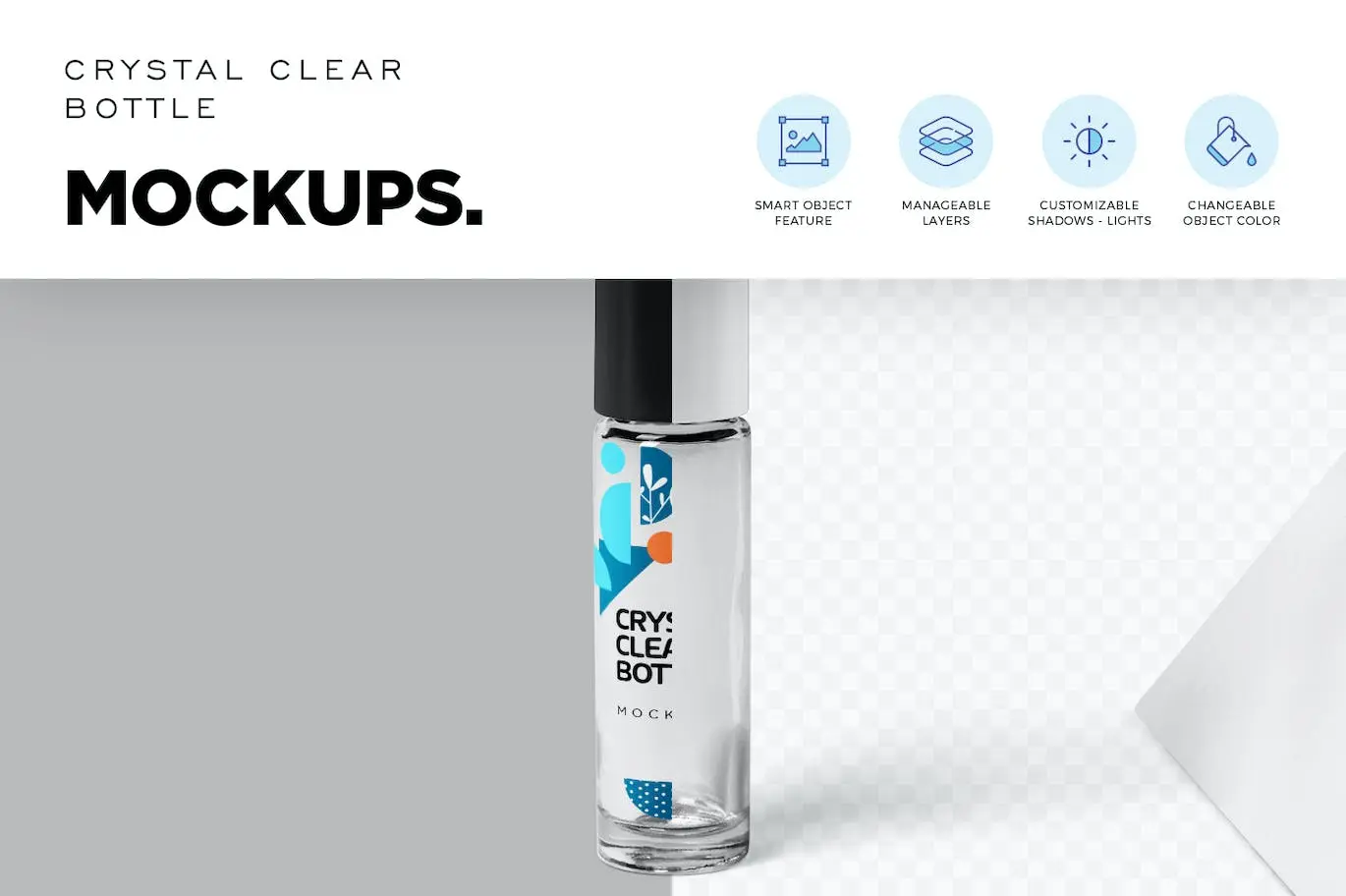 质感香水瓶标签包装设计PSD样机模型