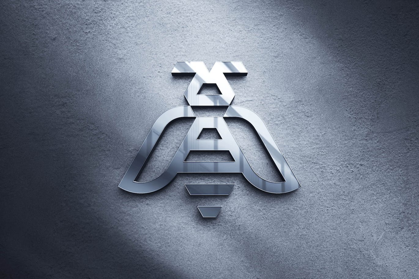 玻璃镜面公司LOGO展示光影效果PSD样机素材