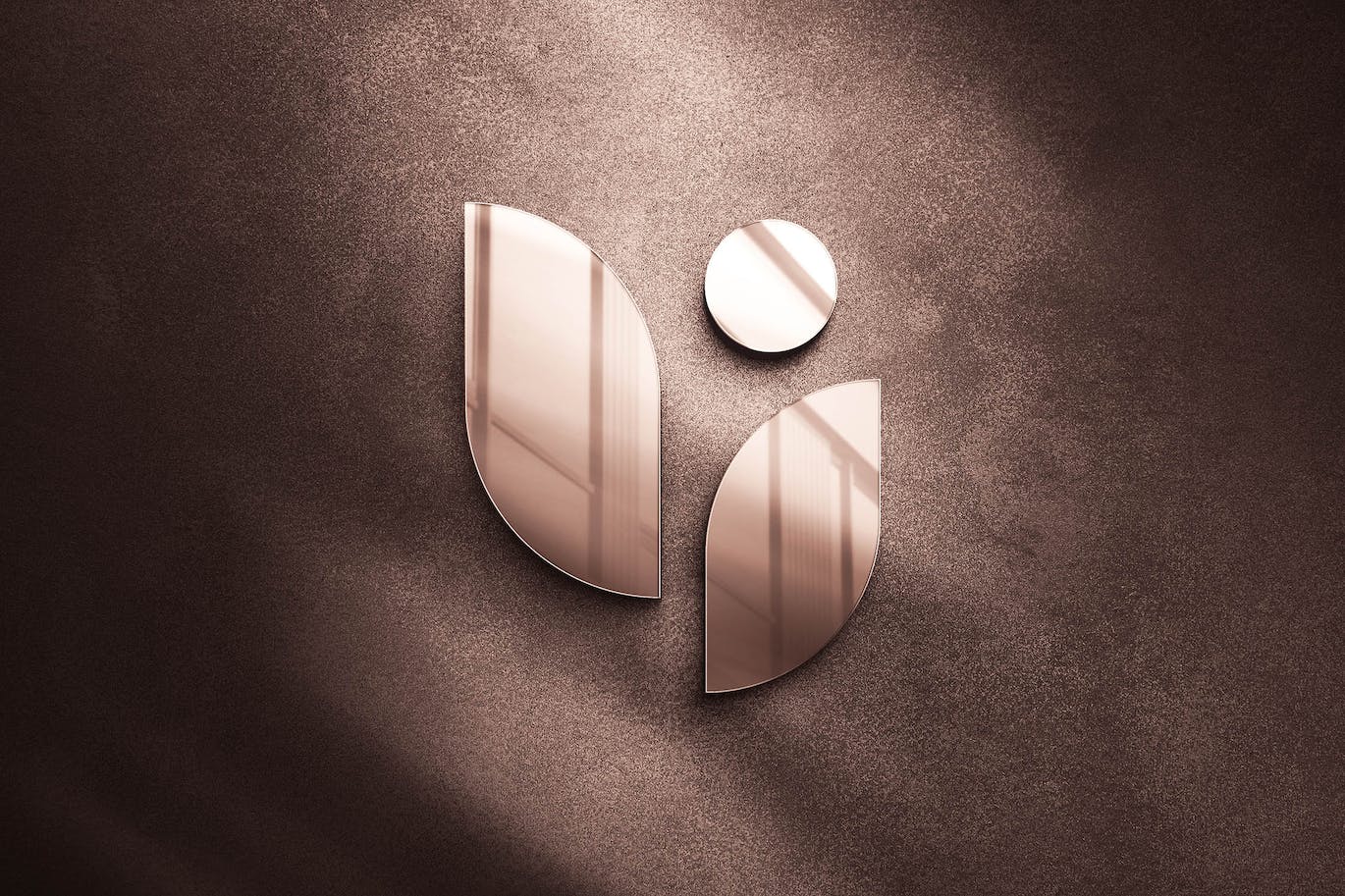 玻璃镜面公司LOGO展示光影效果PSD样机素材