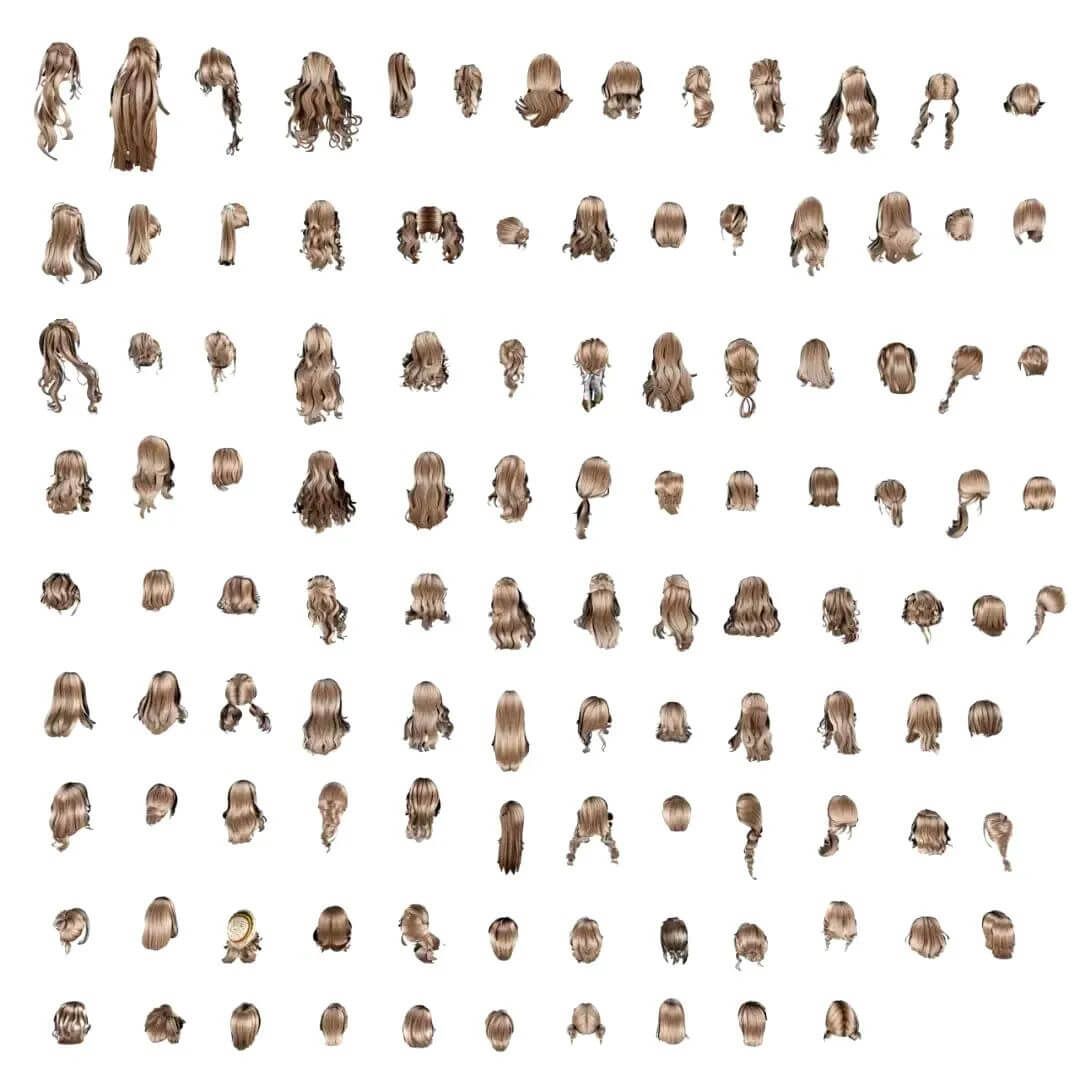 这些用C4D做的人物角色发型模型也太酷了吧！