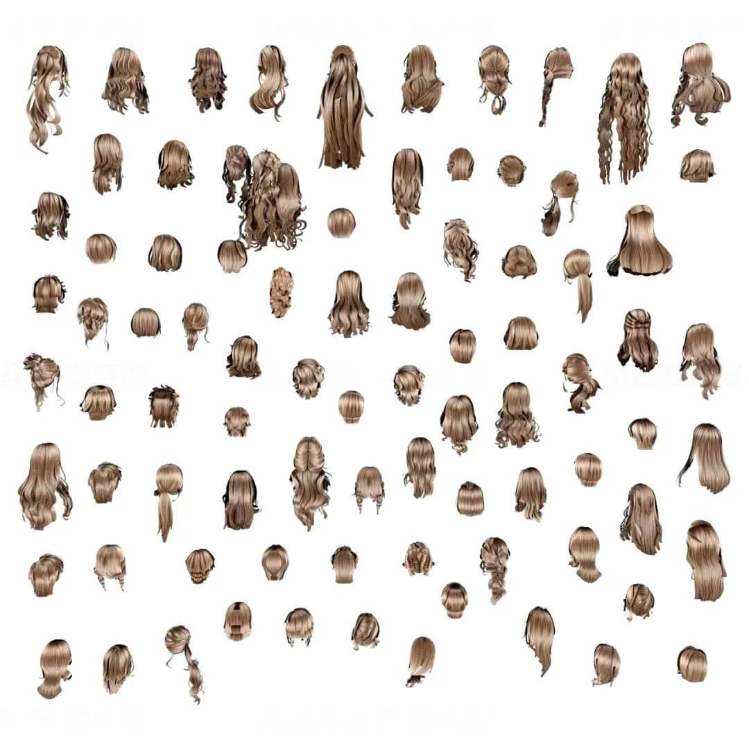 这些用C4D做的人物角色发型模型也太酷了吧！