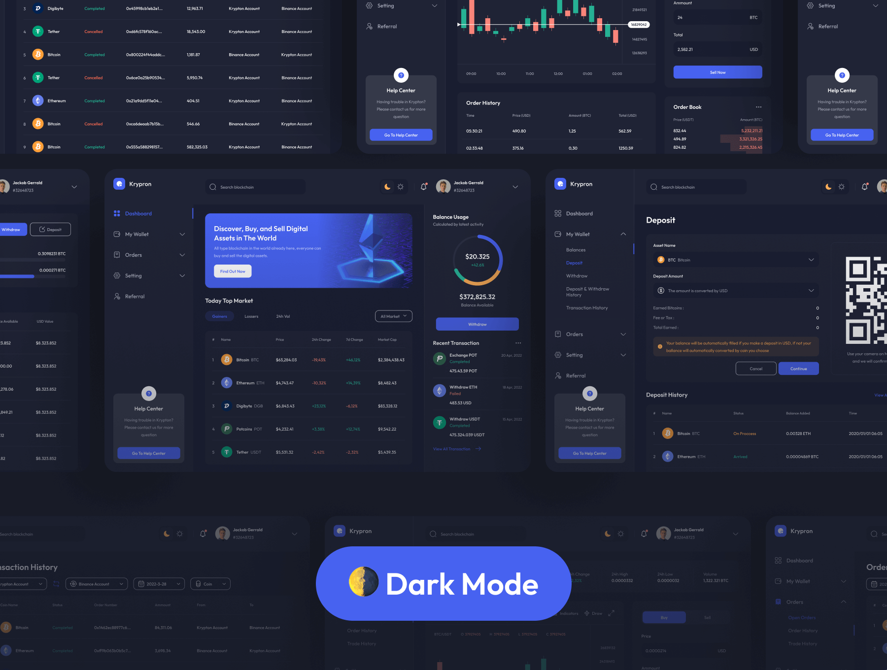 30个虚拟货币加密货币主题后台管理UI界面素材包