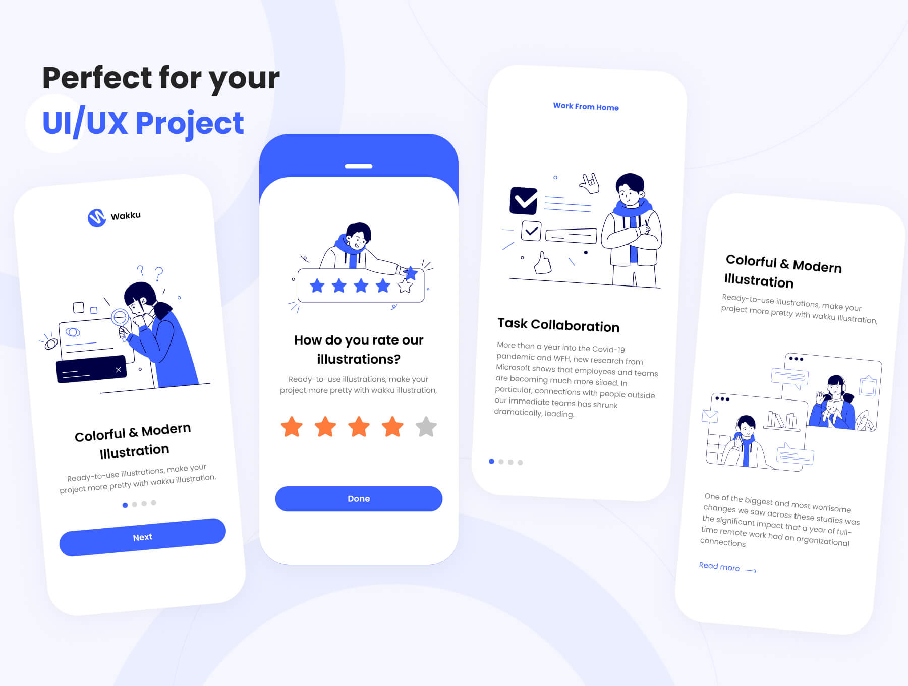 45个自由职业在家办公主题插画