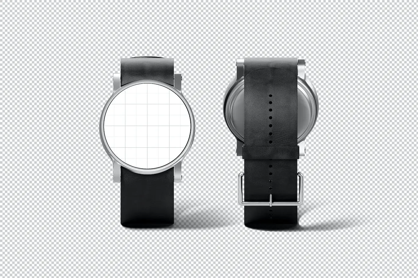 黑白灰智能手表表盘UI样机PSD素材