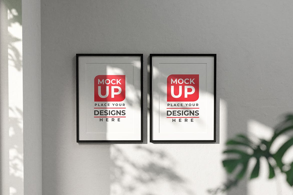 居家风格摄影作品黑色相框PSD样机素材