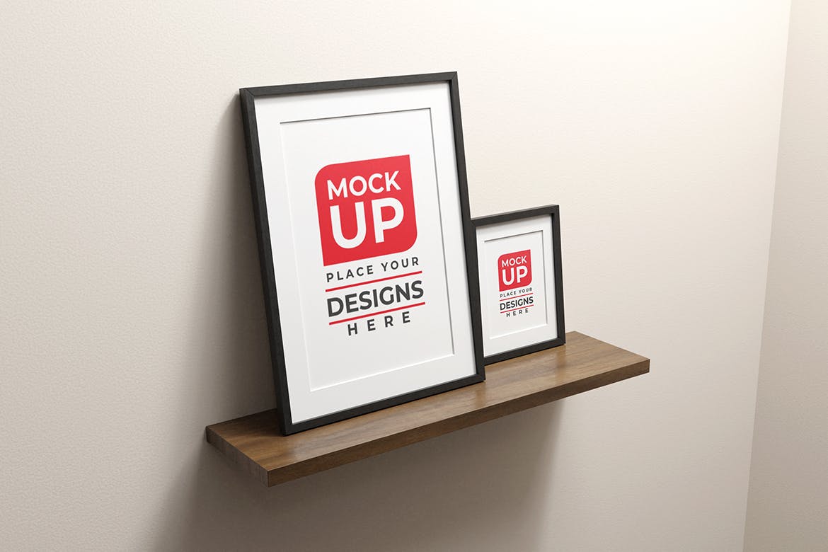 居家风格摄影作品黑色相框PSD样机素材