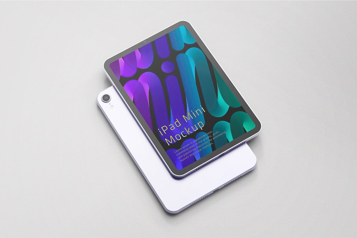 8个不同角度iPad Mini平板电脑PSD样机素材
