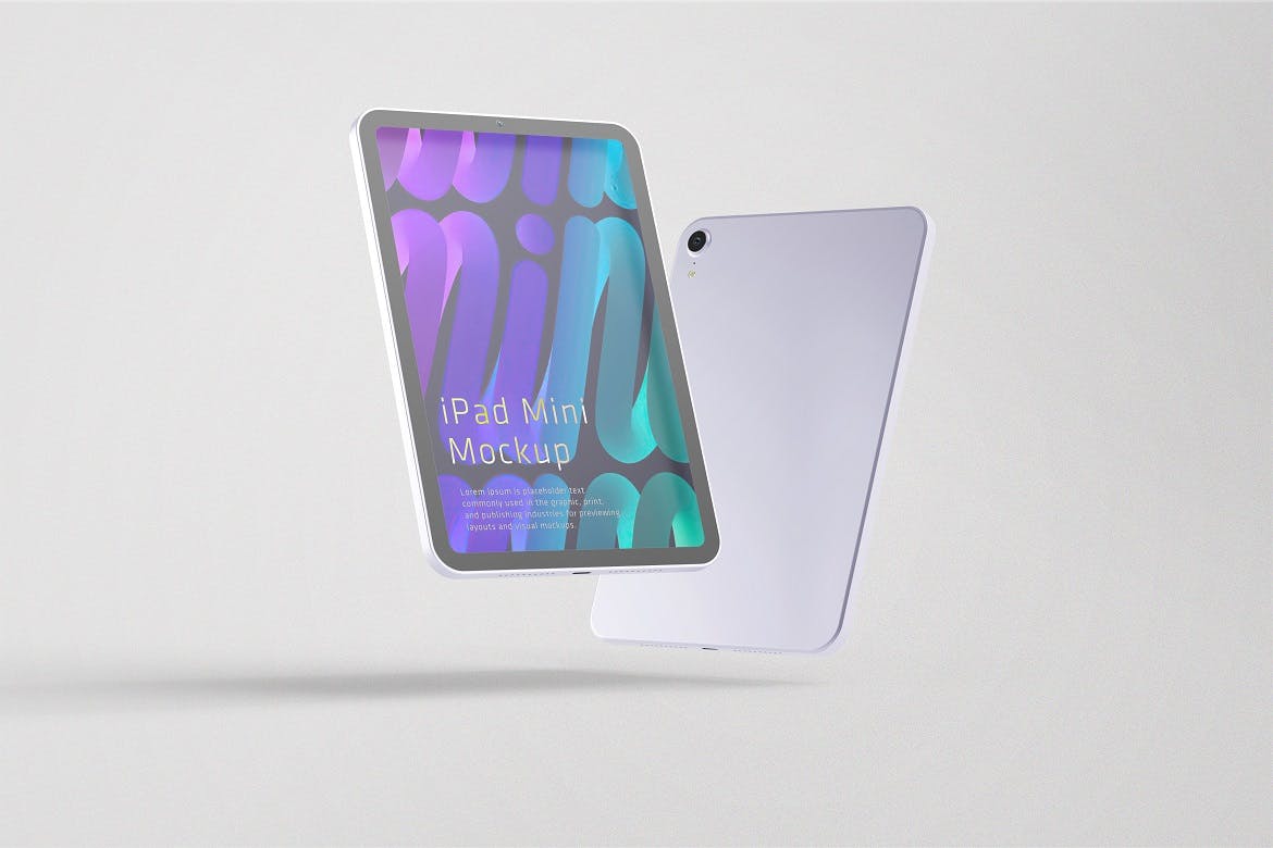 8个不同角度iPad Mini平板电脑PSD样机素材