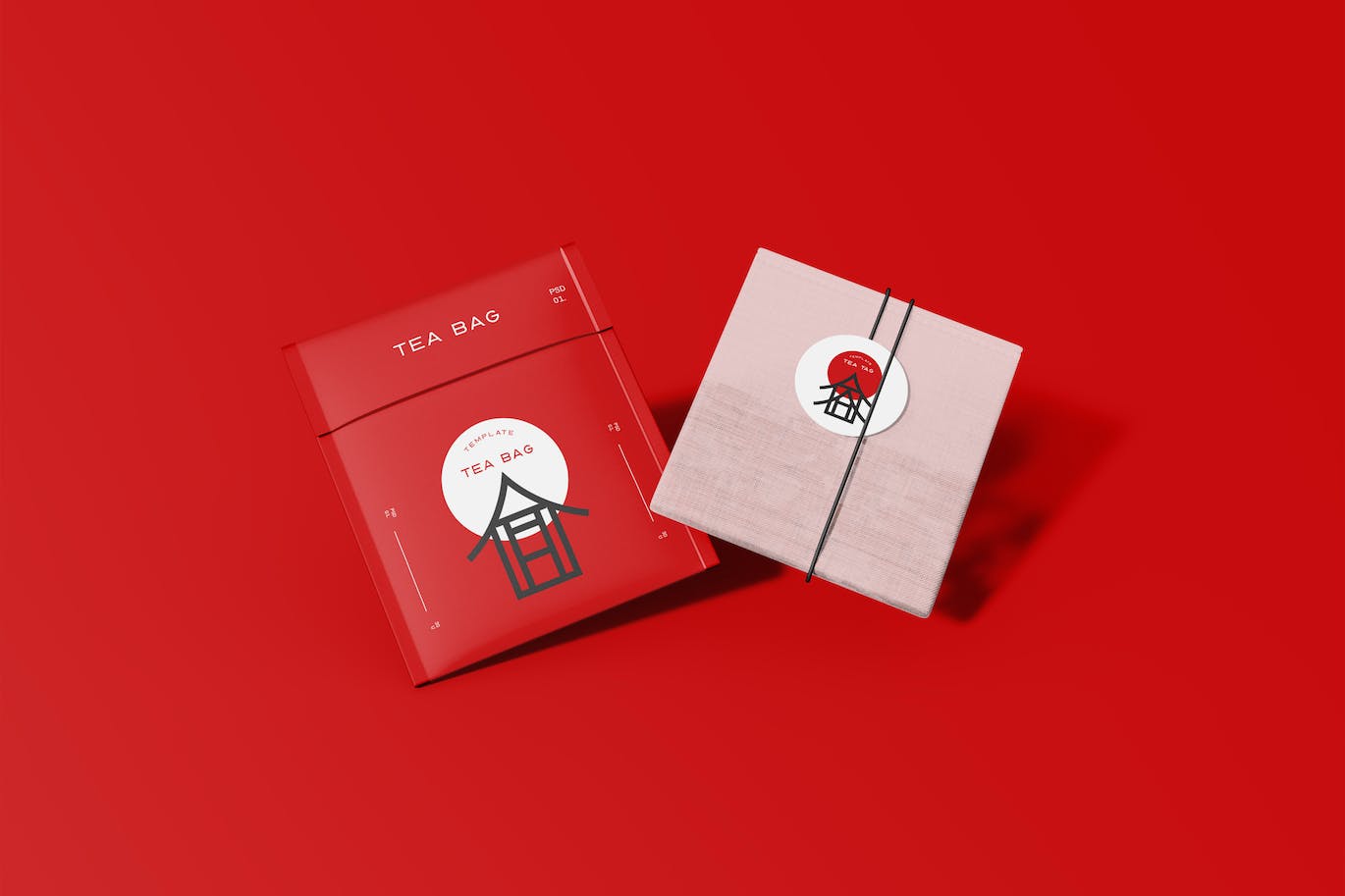 高端真实质感茶叶包装设计VI样机PSD模型
