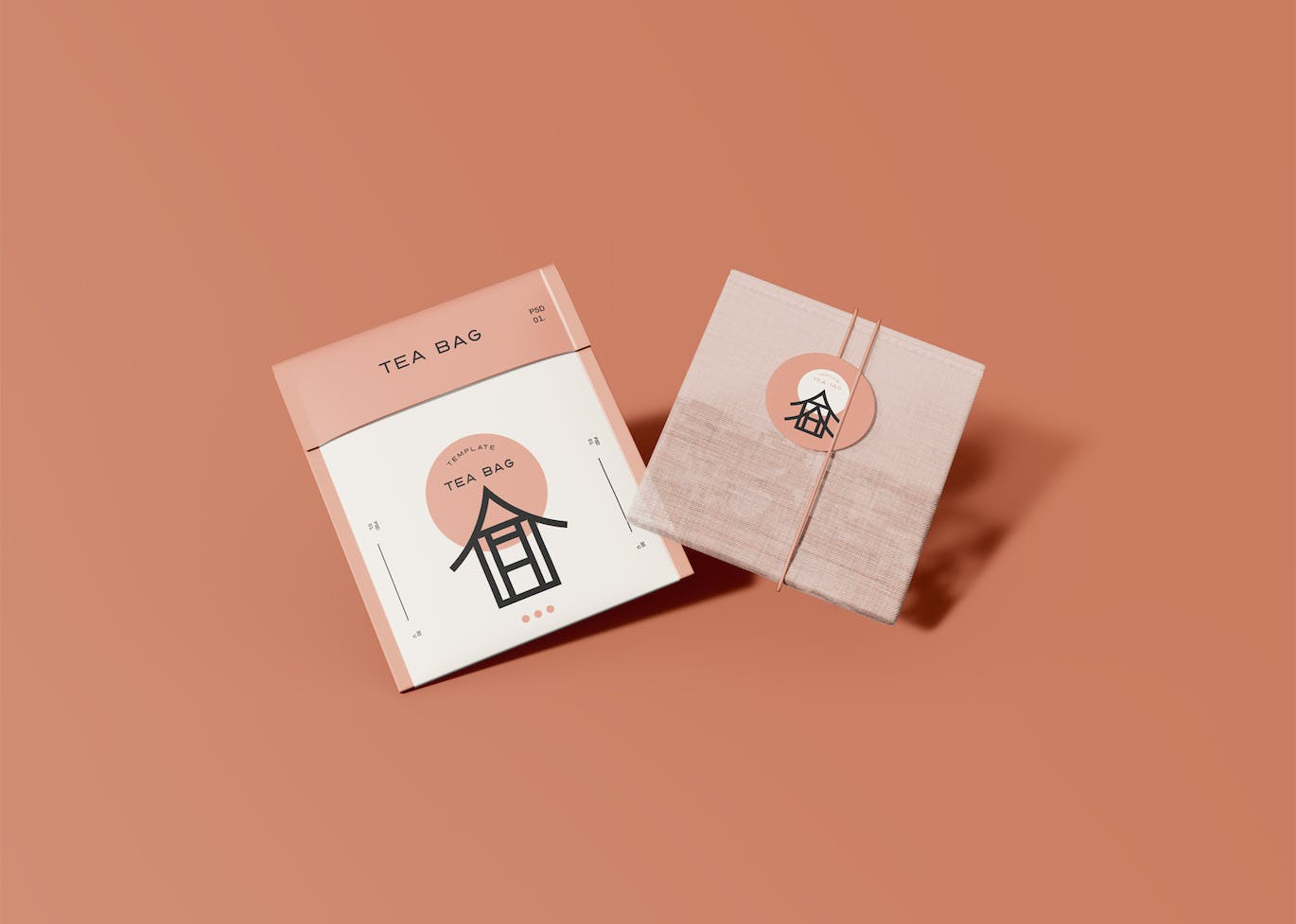 高端真实质感茶叶包装设计VI样机PSD模型