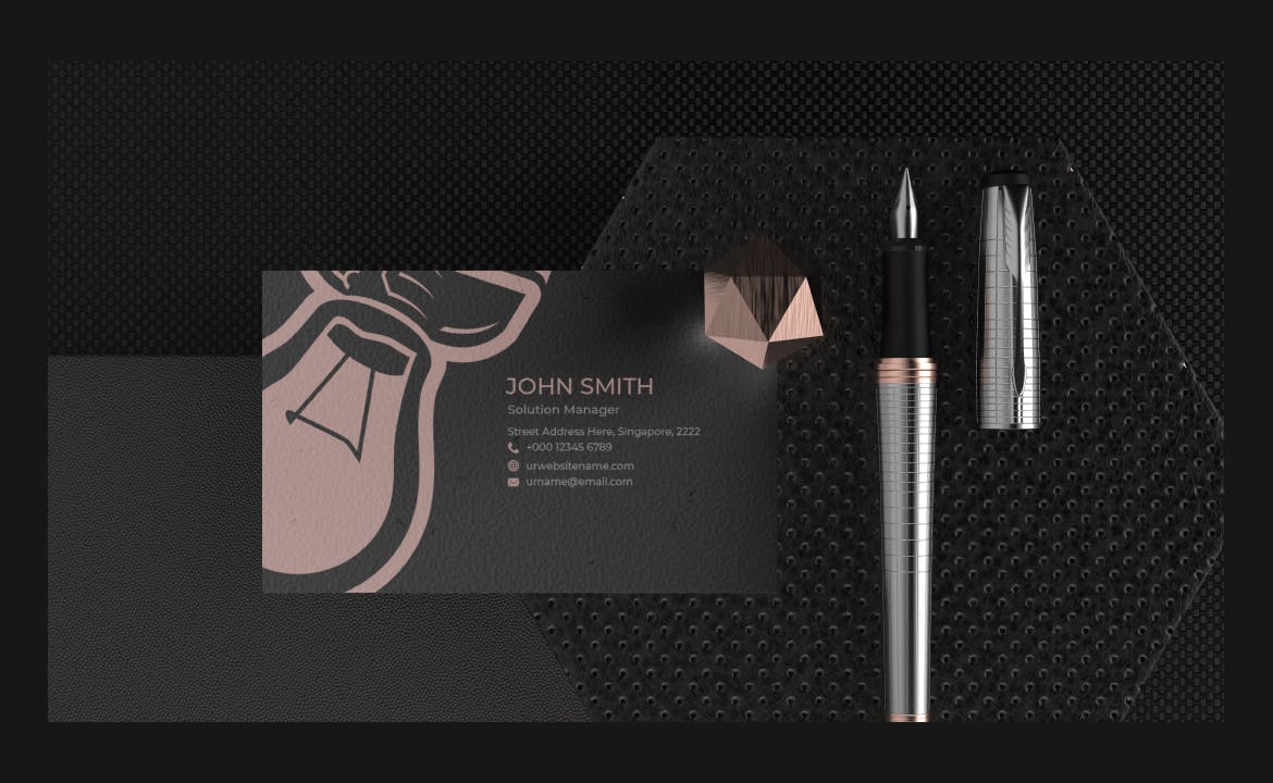 暗黑高级品牌文具PSD样机素材