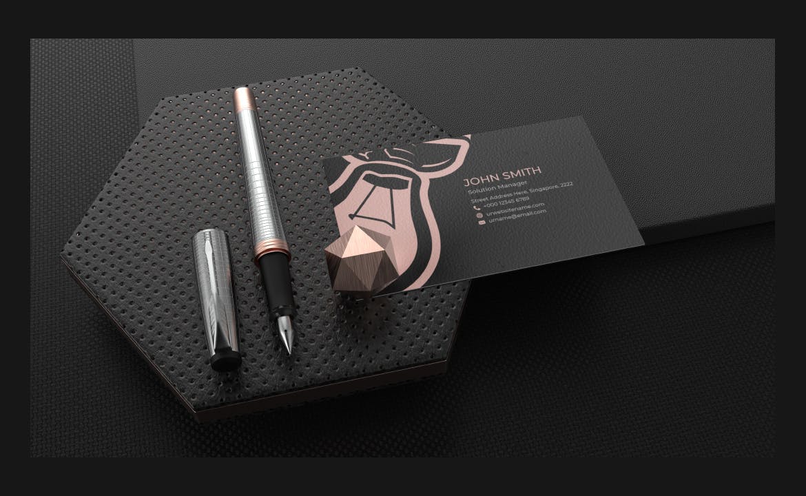暗黑高级品牌文具PSD样机素材