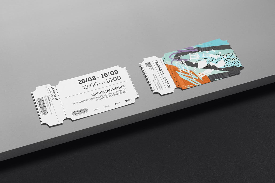 效果真实的门票票券PSD样机模板