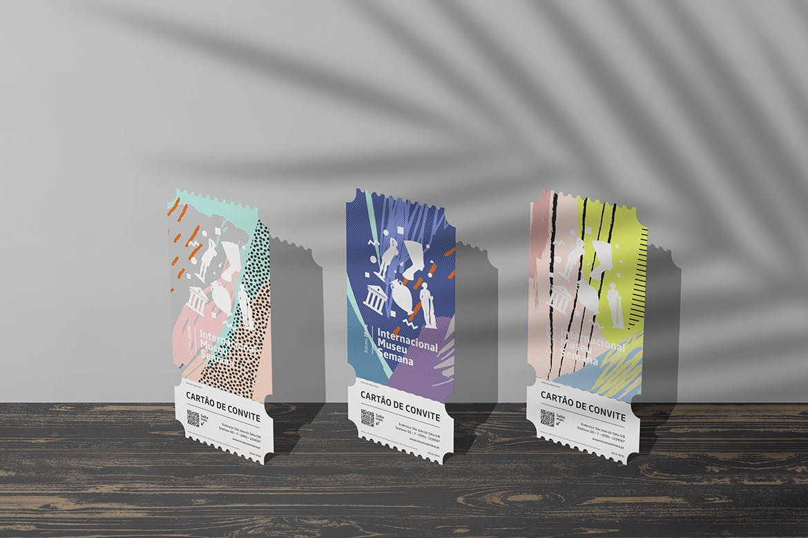 效果真实的门票票券PSD样机模板