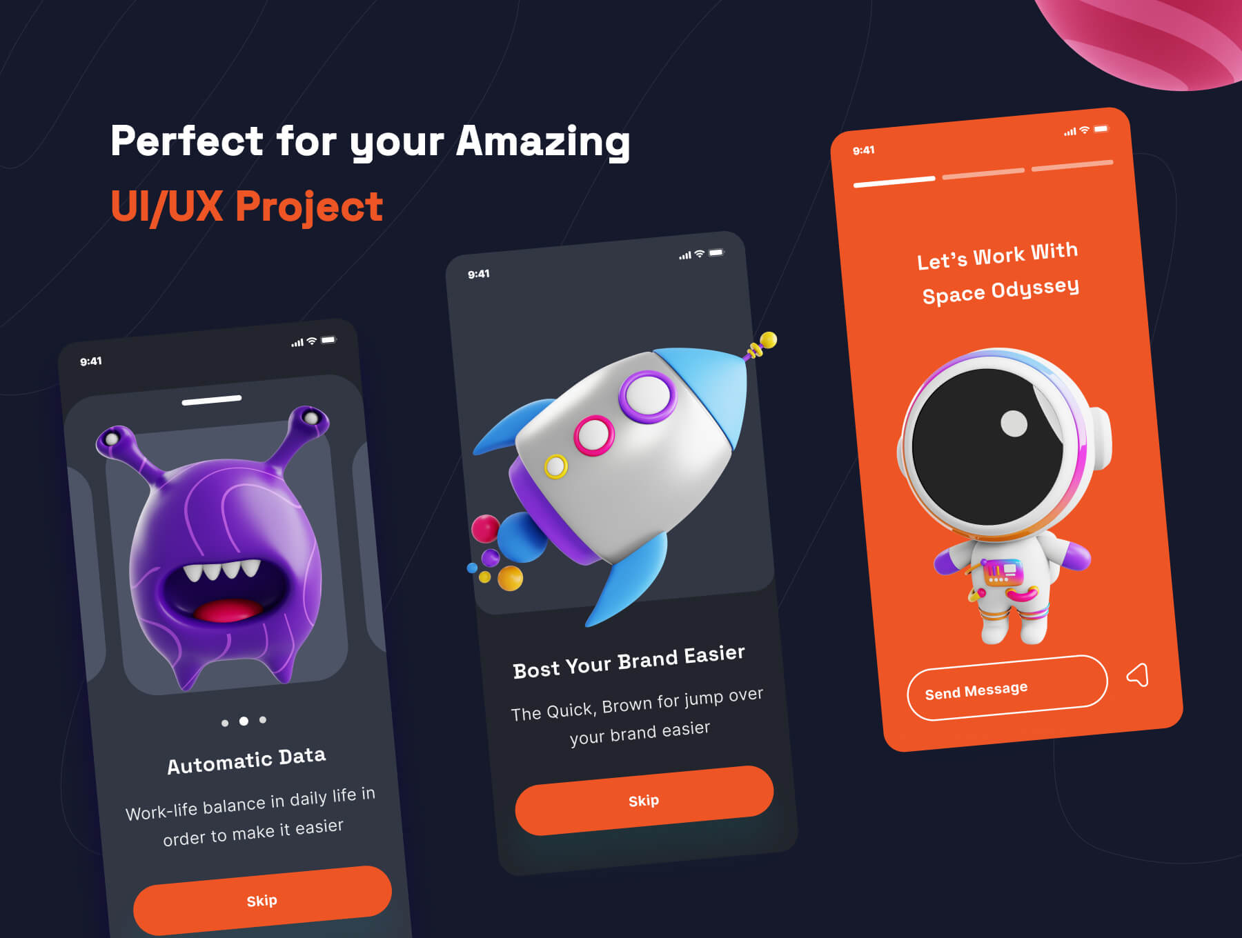 16个太空飞船宇航员星球主题3D图标素材（Blender）