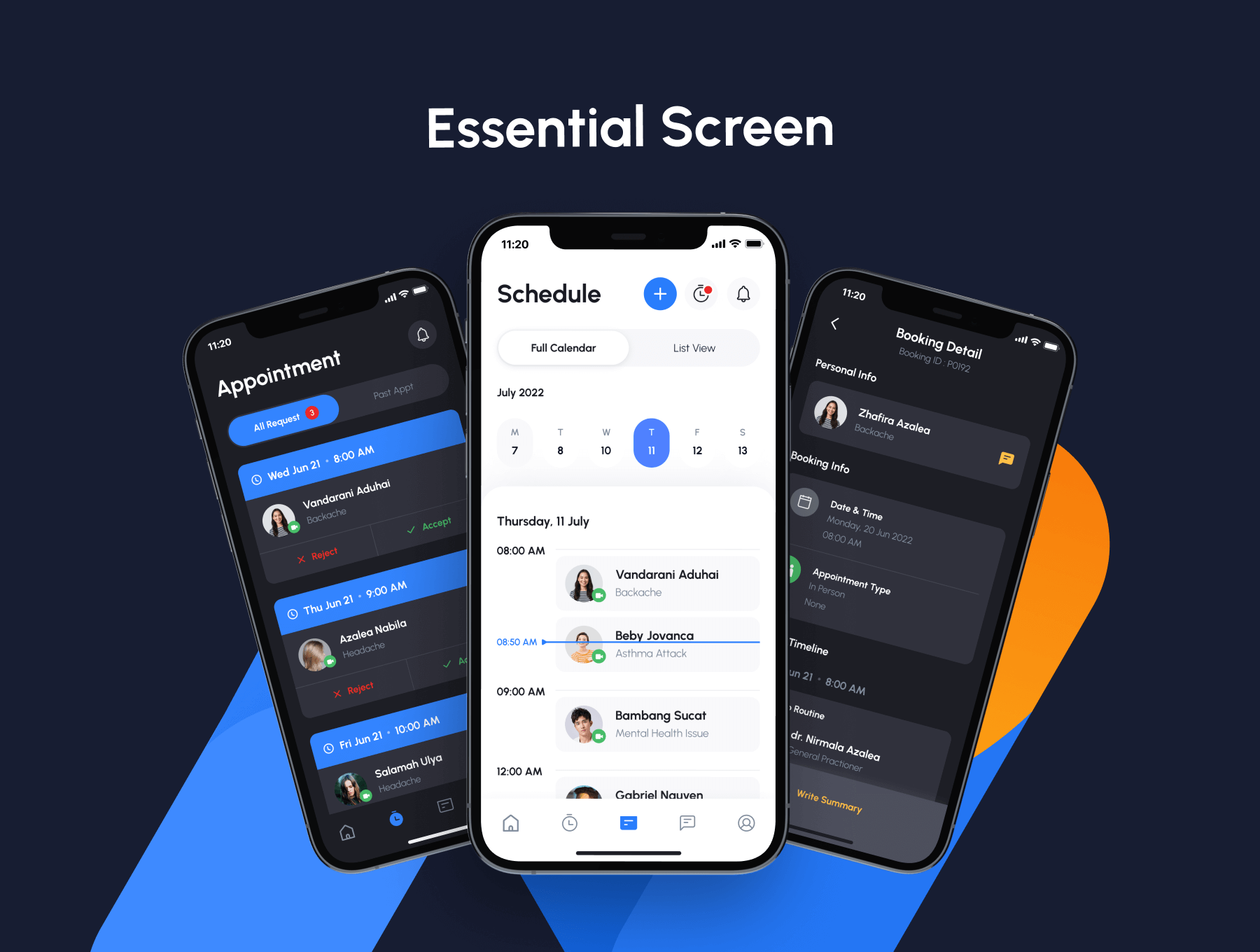100个蓝色诊所智能护理医生医护主题APP UI Kit素材包
