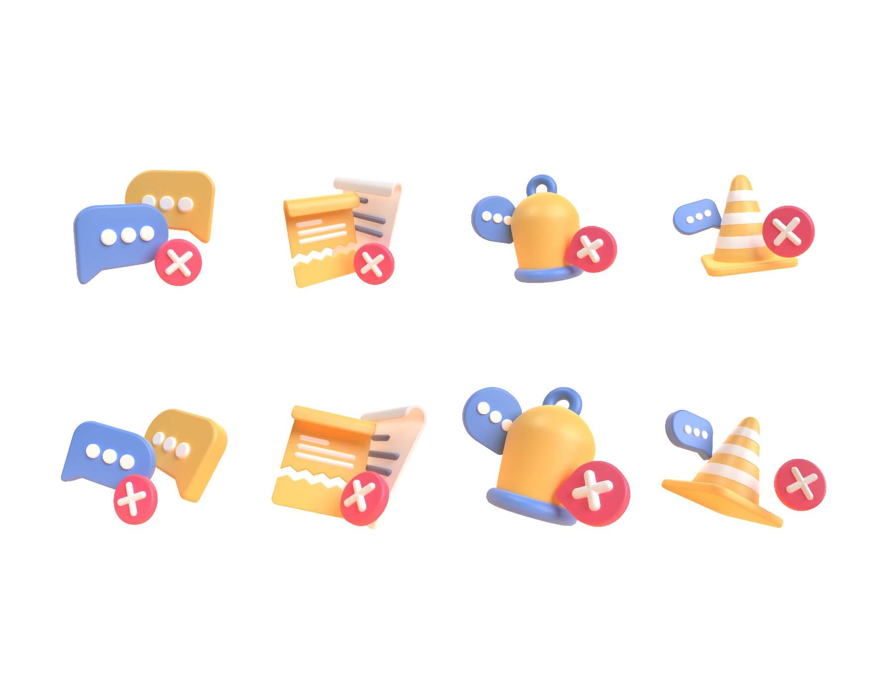 8个制作精美的3D空状态图标素材(Blender)