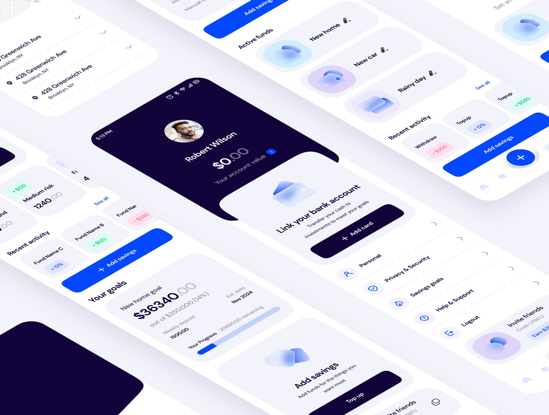 40个深色稳重的金融主题移动APP UI素材包