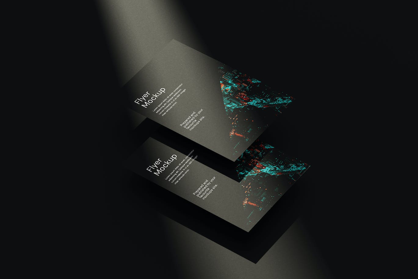 暗黑光影有质感的A4海报PSD样机素材