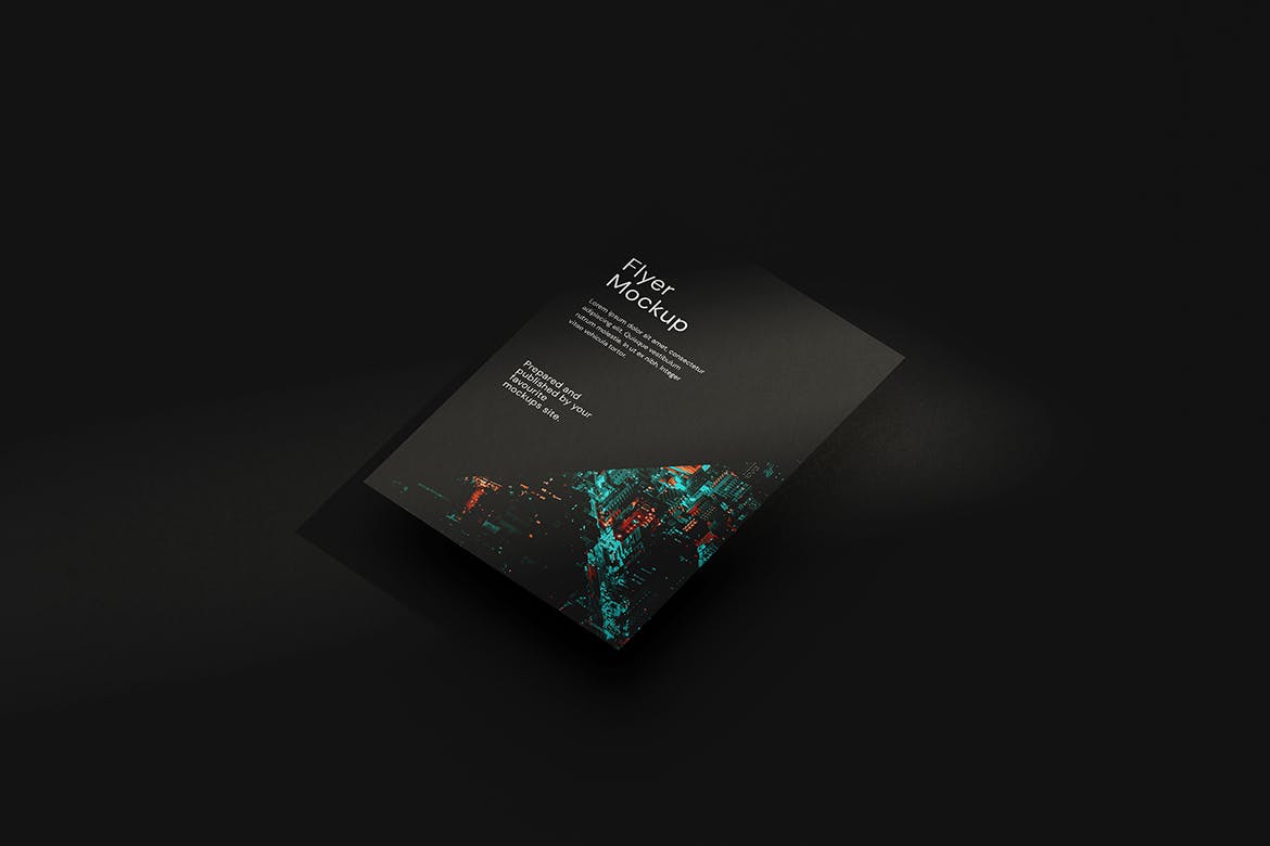 暗黑光影有质感的A4海报PSD样机素材