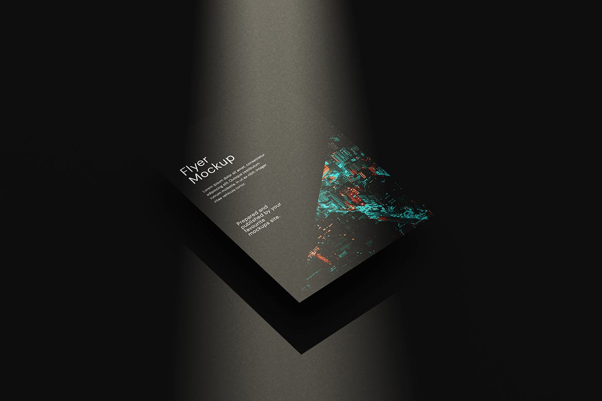 暗黑光影有质感的A4海报PSD样机素材