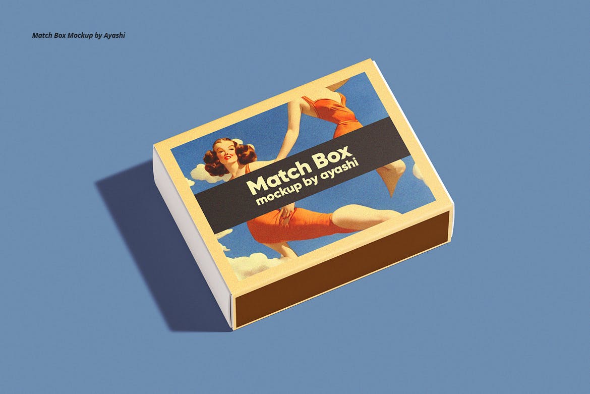 少见的火柴盒包装设计PSD样机素材