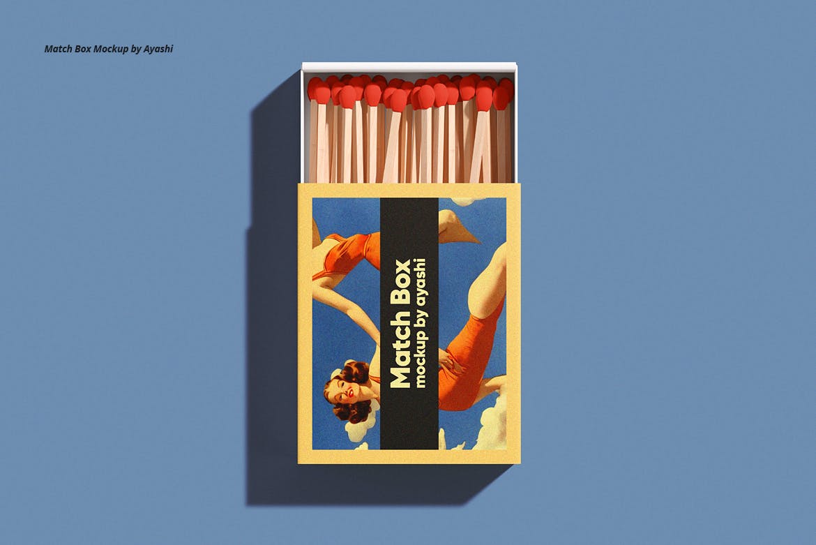 少见的火柴盒包装设计PSD样机素材