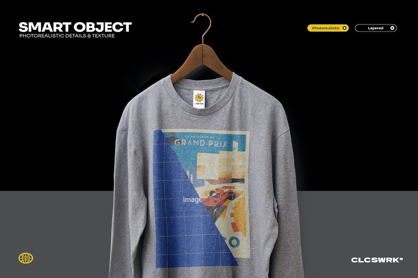 挂着的长袖T恤设计样机PSD素材