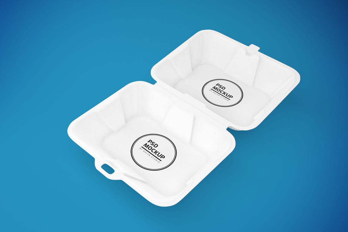 食品包装外卖盒设计样机PSD模板