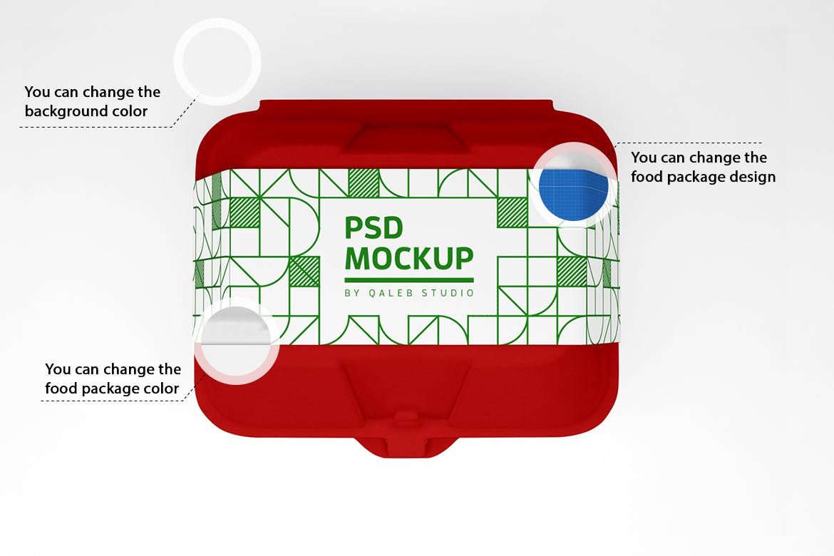 食品包装外卖盒设计样机PSD模板