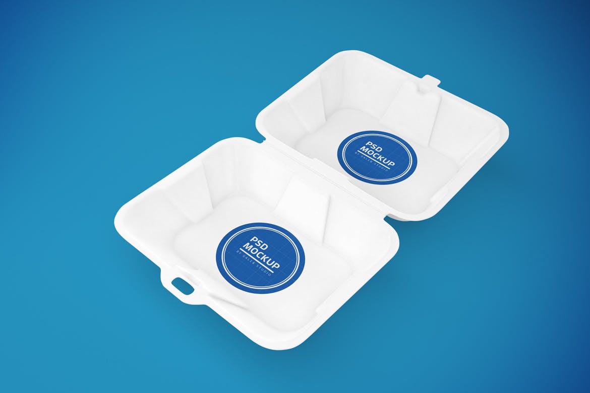 食品包装外卖盒设计样机PSD模板