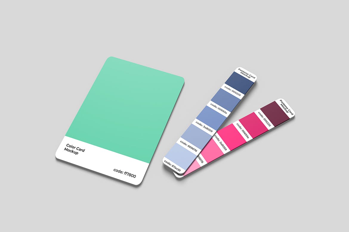 效果逼真的色卡设计PSD样机素材
