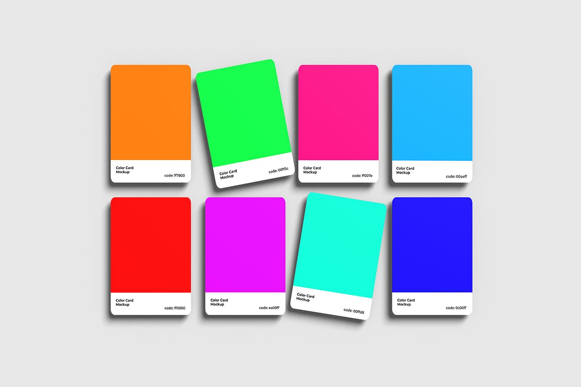 效果逼真的色卡设计PSD样机素材