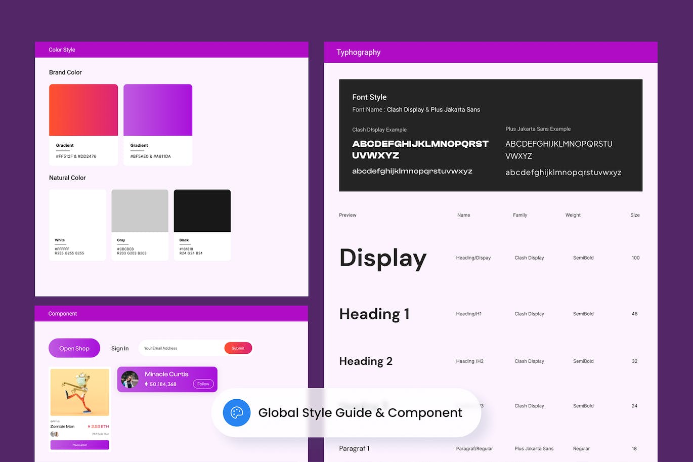 NFTs 市场网页UI模版 (PSD,FIG)
