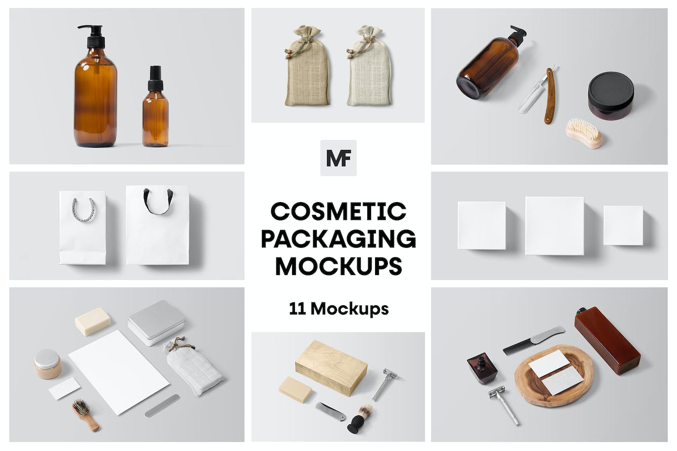 制作精美的化妆品场景包装PSD样机素材