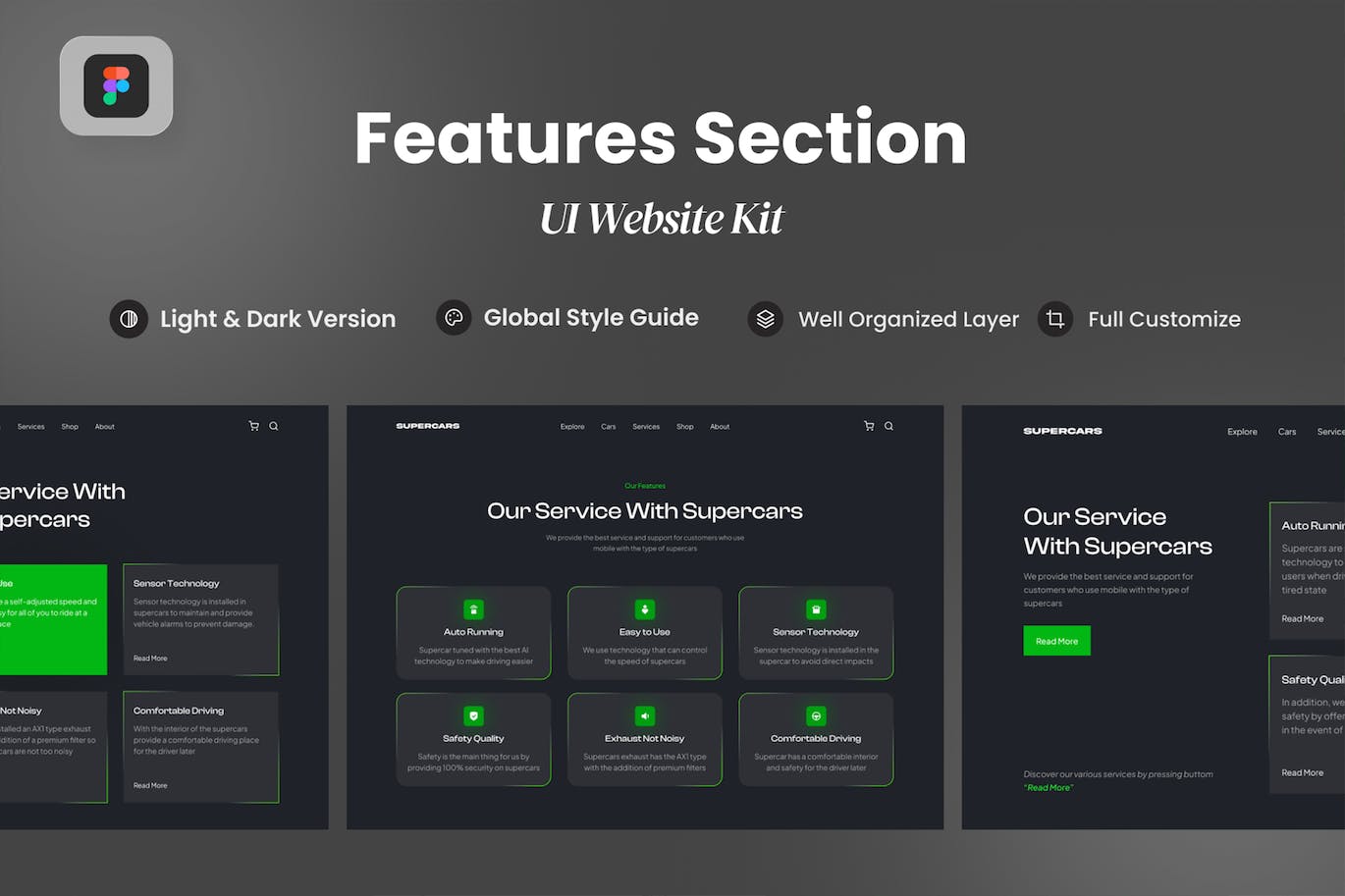 汽车服务功能的部分网站UI素材