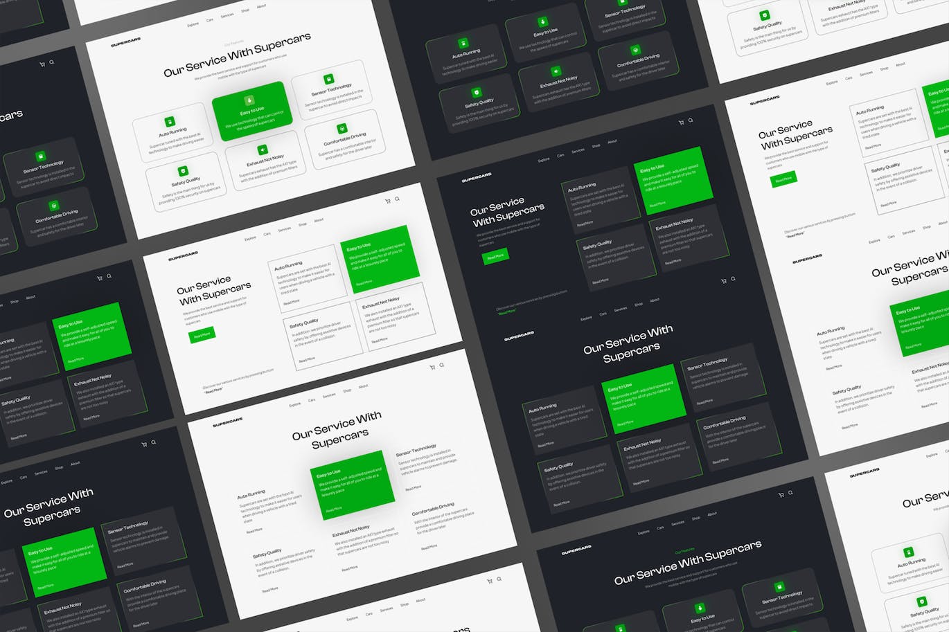 汽车服务功能的部分网站UI素材