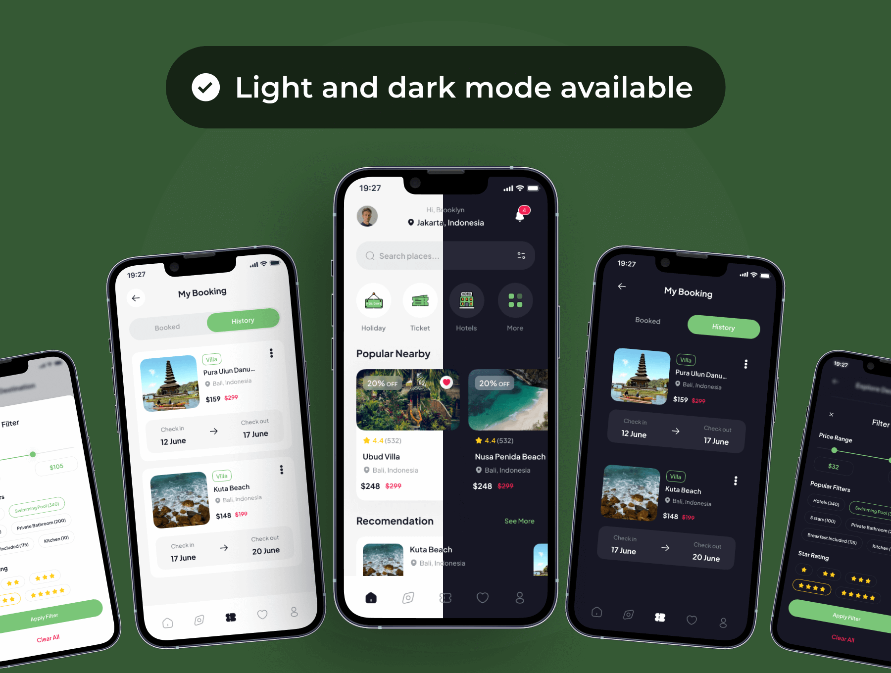 90个绿色旅行主题移动APP UI界面素材