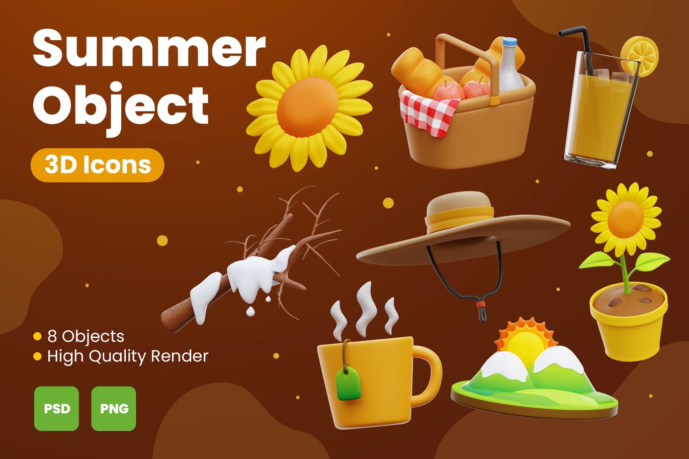 夏季旅行元素3D模型