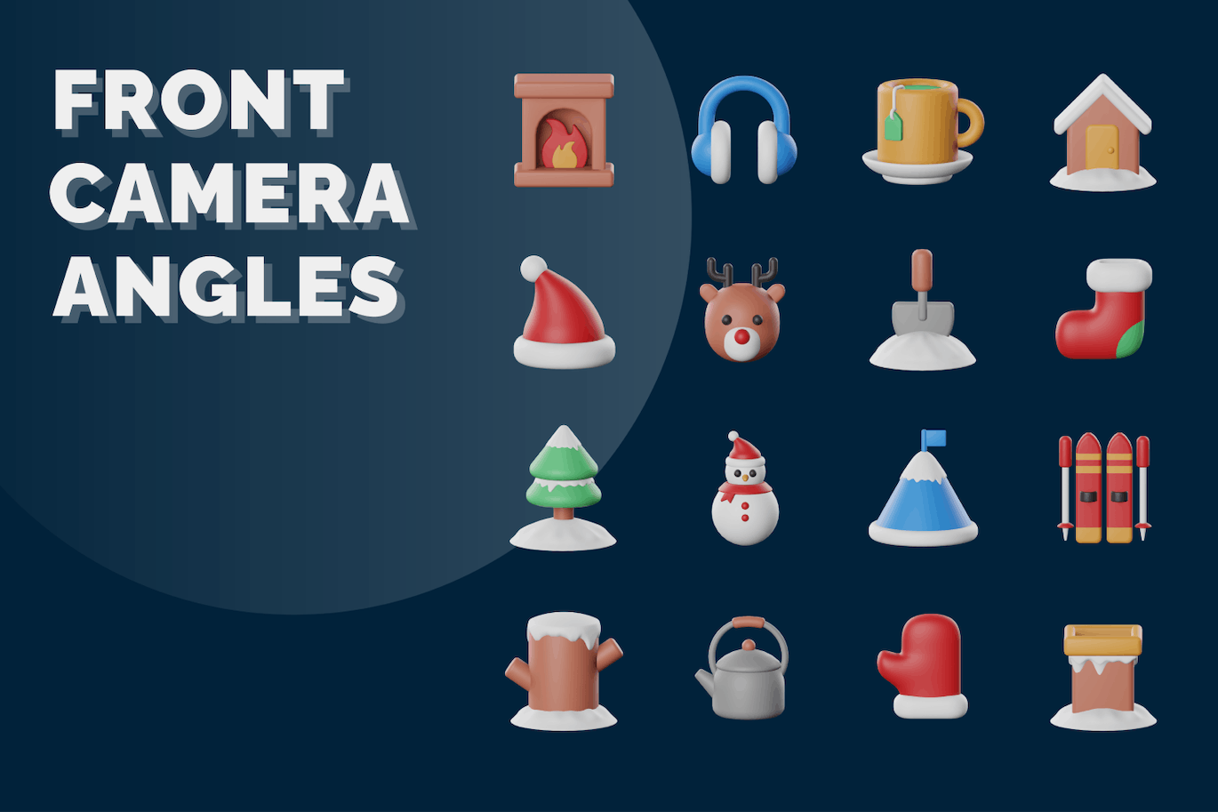 2022年冬季圣诞节3D图标素材包合集