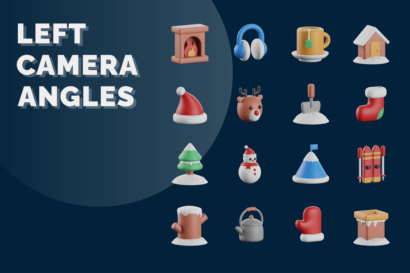 2022年冬季圣诞节3D图标素材包合集